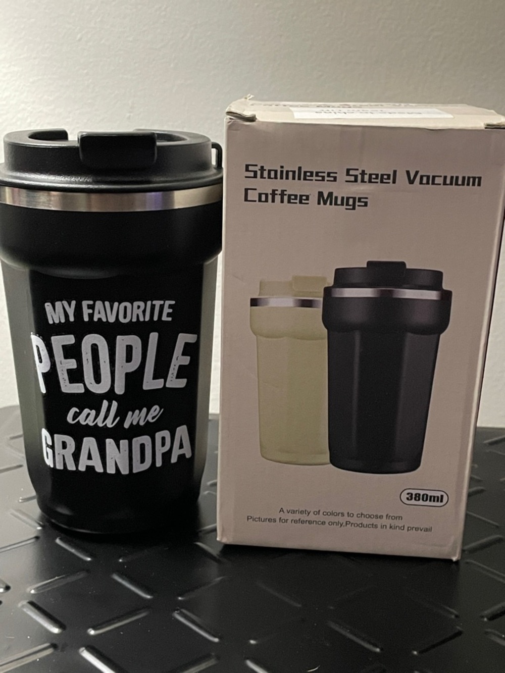 My Favorite People Call Me Grandpa Black Stainless Steel Travel Mug